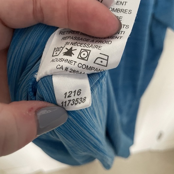 FootJoy Athletic Fit Blue Polo Mens Large L Short Sleeve Livin The Dream - Picture 7 of 7